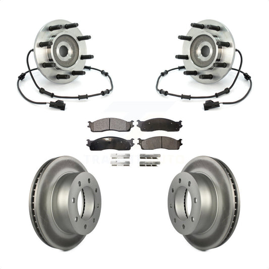 Hub Bearing Coat Brake Rotor Pad Front Kit For 2003-2005 Dodge Ram 2500 3500 4WD