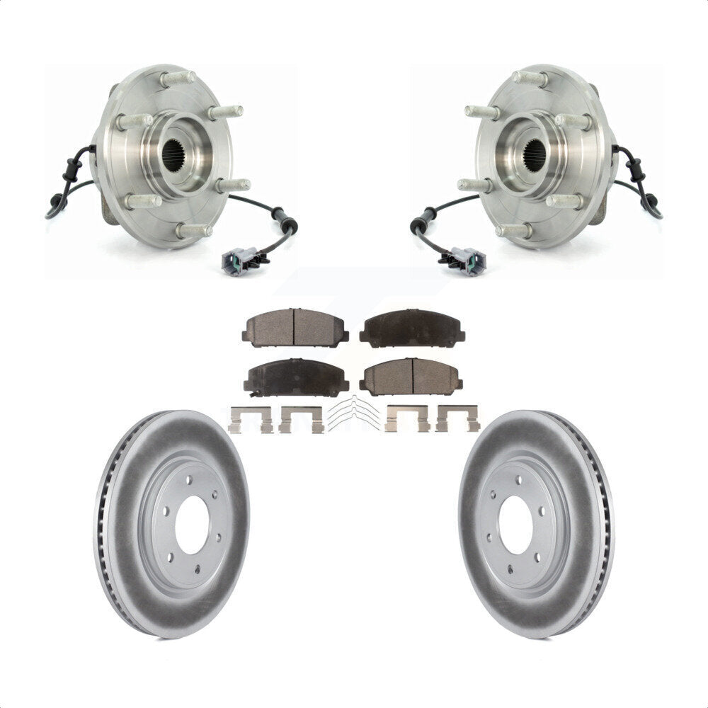 Hub Bearing Coated Brake Rotor & Pad Front Kit For 2007 INFINITI QX56 From 04 07