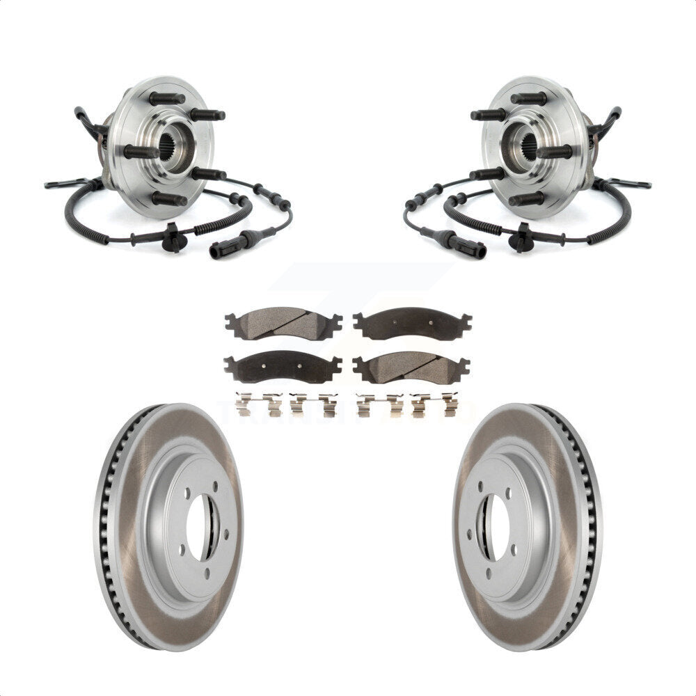 Hub Bearing Coat Brake Rotor Pads Front Kit For Ford Explorer Sport Trac Mercury