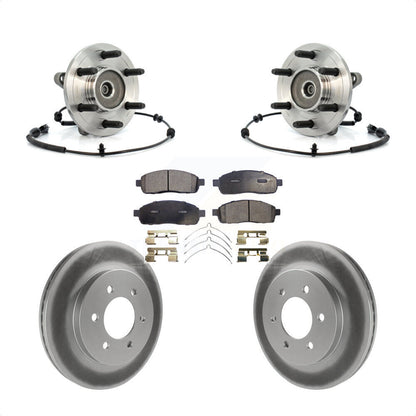 Hub Bearing Coated Brake Rotor Pads Front Kit For Ford F-150 Lincoln Mark LT 4WD