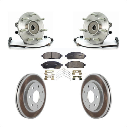 Hub Bearing Coated Brake Rotor Pads Front Kit For Ford F-150 Lincoln Mark LT 4WD