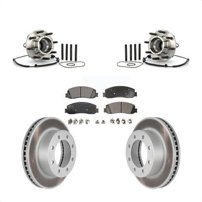 Hub Bearing Coated Brake Rotor Pad Front Kit For 08-10 Ford F-350 Super Duty 4WD