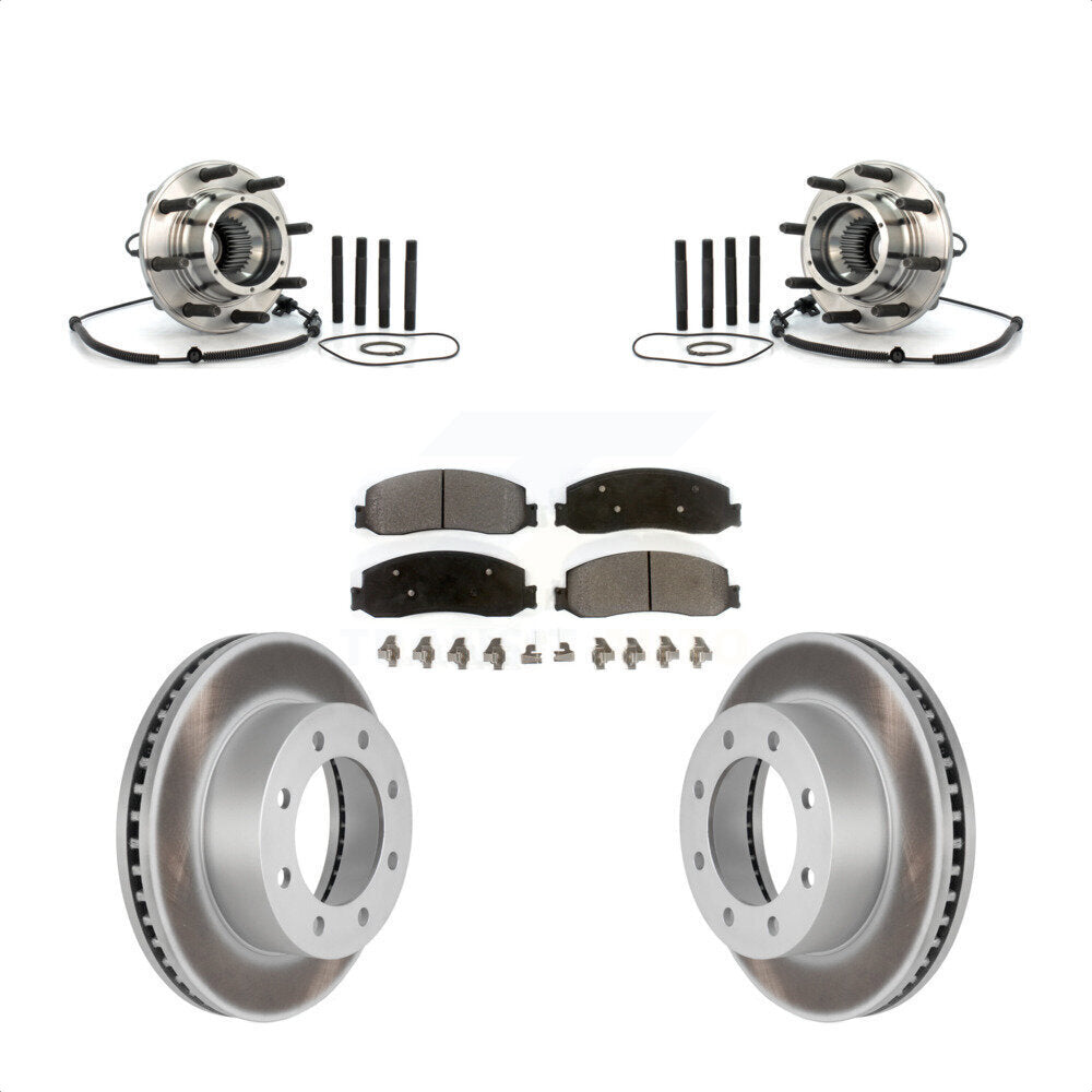 Hub Bearing Coated Brake Rotor Pads Front Kit For 2010 Ford F-250 Super Duty 4WD
