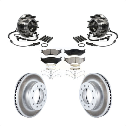 Hub Bearing Coat Brake Rotor Pad Front Kit For 05-10 Ford F-550 Super Duty 4 X
