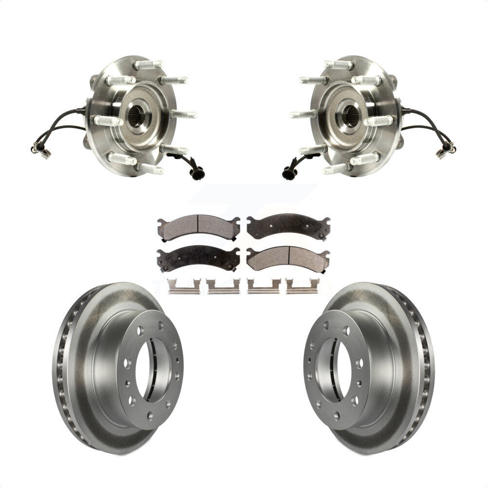 Hub Bearing Coat Brake Rotor Pad Front Kit For GMC Chevrolet Sierra 2500 HD 1500