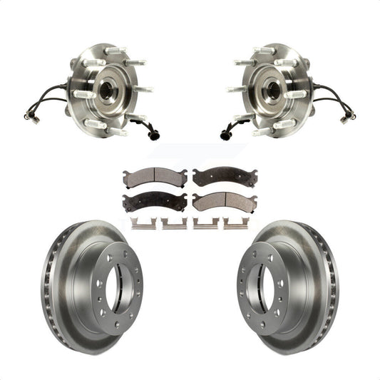Hub Bearing Coat Brake Rotor Pad Front Kit For GMC Chevrolet Sierra 2500 HD 1500