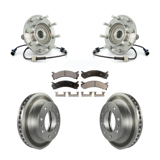 Hub Bearing Coat Brake Rotor Pad Front Kit For Chevrolet GMC Sierra 3500 Classic
