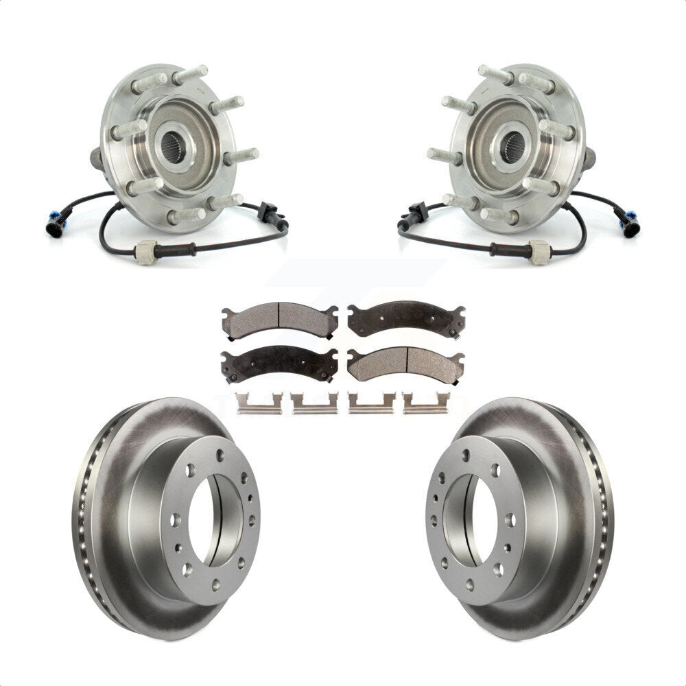 Hub Bearing Coat Brake Rotor Pad Front Kit For Chevrolet GMC Sierra 3500 Classic