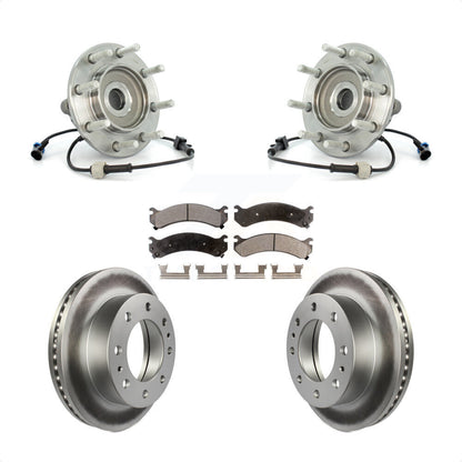 Hub Bearing Coat Brake Rotor Pad Front Kit For Chevrolet GMC Sierra 3500 Classic