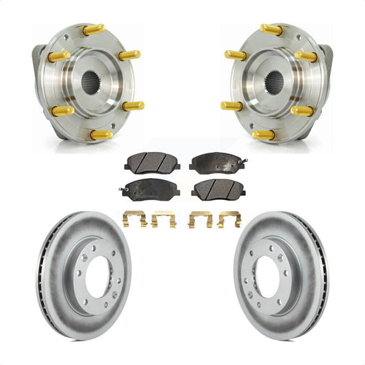 Hub Bearing Coated Brake Rotor & Pads Front Kit For Kia Sedona Hyundai Entourage