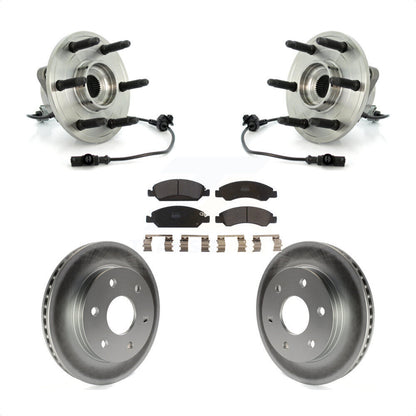 Hub Bearing Assembly Coated Disc Brake Rotor & Pad Front Kit For GMC Sierra 1500