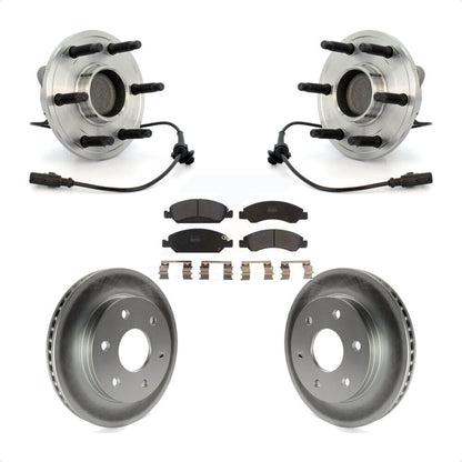 Hub Bearing Assembly Coated Disc Brake Rotor & Pad Front Kit For GMC Sierra 1500