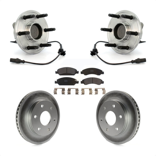 Hub Bearing Assembly Coated Disc Brake Rotor & Pad Front Kit For GMC Sierra 1500