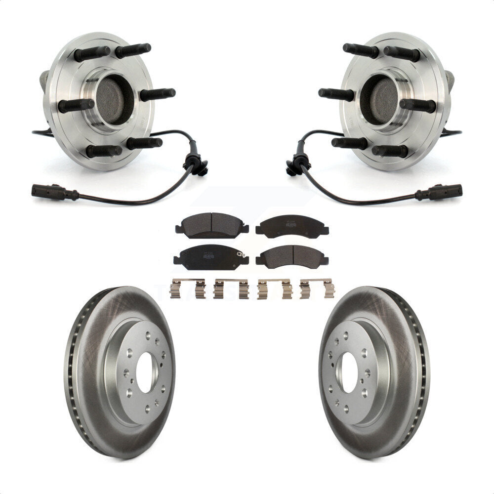Hub Bearing Coated Brake Rotor Pad Front Kit For Chevrolet GMC Sierra 1500 Tahoe