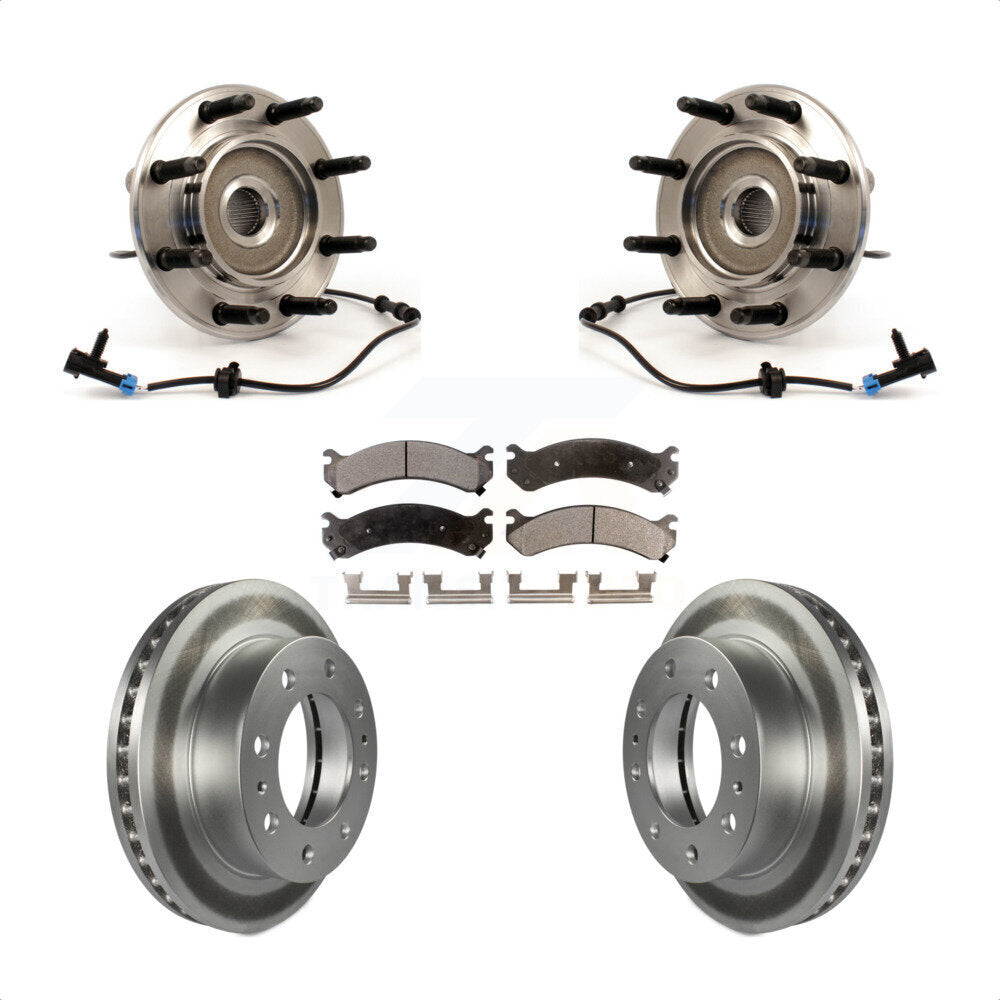 Hub Bearing Coat Brake Rotor Pad Front Kit For Chevrolet GMC Sierra 2500 HD 3500