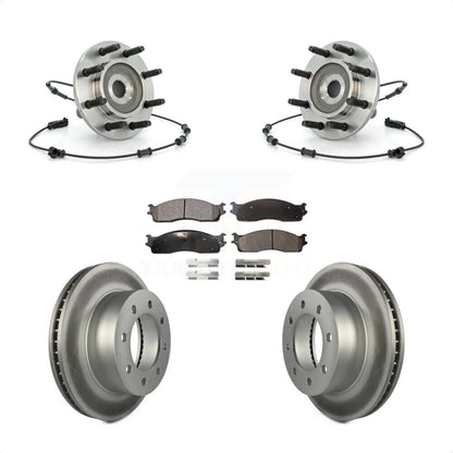 Hub Bearing Assembly Coat Brake Rotor Pad Front Kit For Dodge Ram 1500 3500 2500