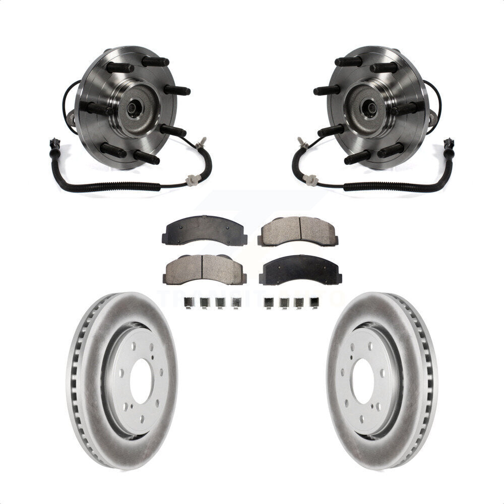 Hub Bearing Assembly Coated Disc Brake Rotors And Pads Front Kit For Ford F-150