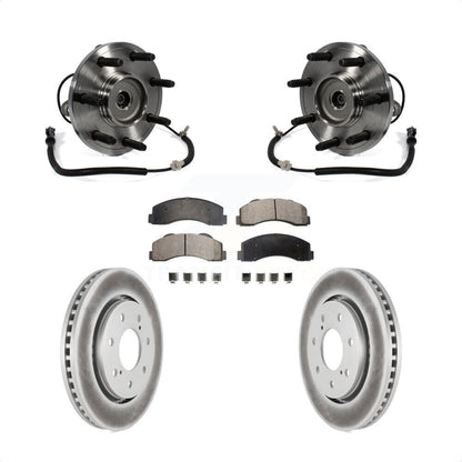 Hub Bearing Assembly Coated Disc Brake Rotors And Pads Front Kit For Ford F-150