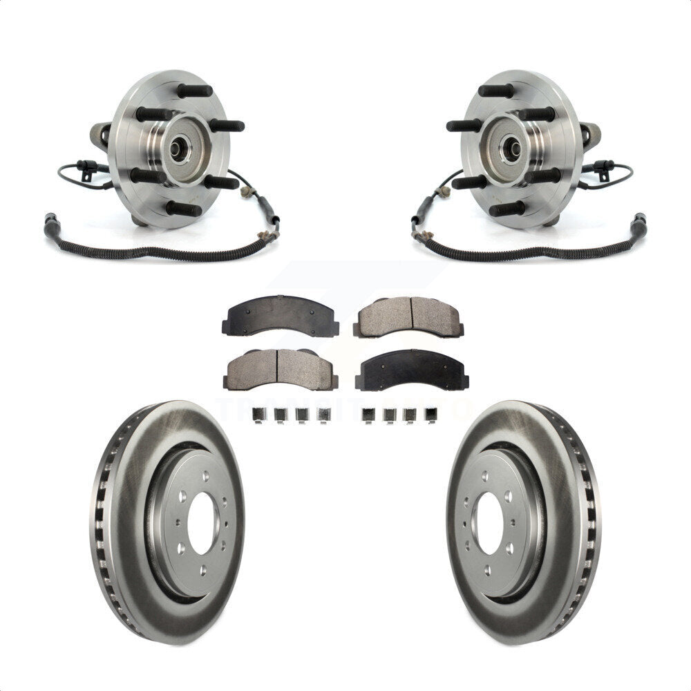 Hub Bearing Assembly Coated Disc Brake Rotors And Pads Front Kit For Ford F-150