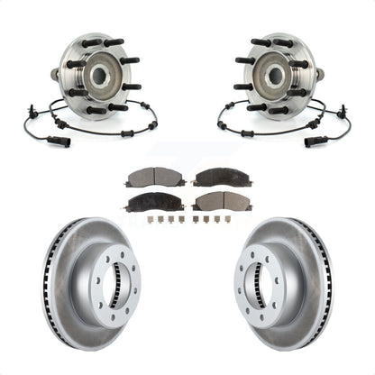 Hub Bearing Assembly Coat Brake Rotor Pads Front Kit For Dodge Ram 2500 3500 4WD