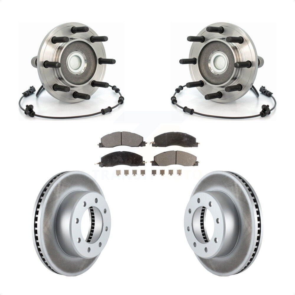 Hub Bearing Assembly Coat Brake Rotor Pads Front Kit For Dodge Ram 2500 3500 RWD