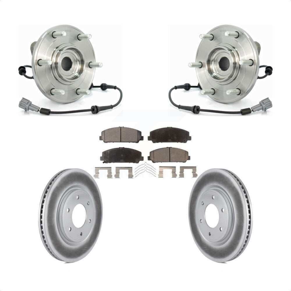 Hub Bearing Coat Brake Rotor Pad Front Kit For Nissan TITAN Armada INFINITI QX56