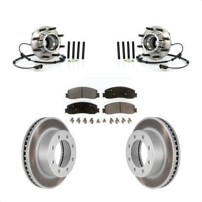 Hub Bearing Coated Brake Rotor Pad Front Kit For Ford F-350 Super Duty F-250 4WD