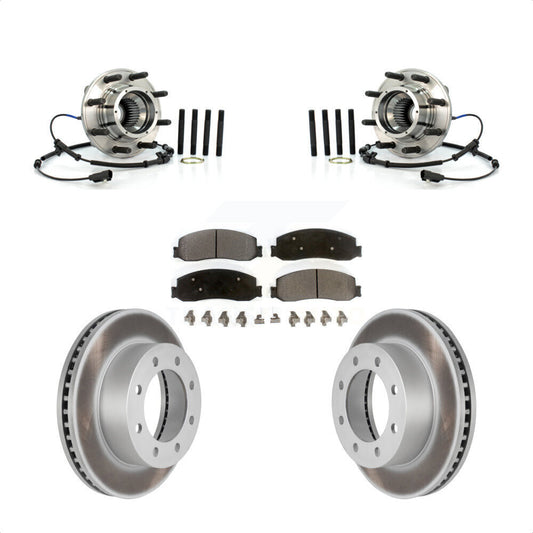 Hub Bearing Coated Brake Rotor Pad Front Kit For Ford F-350 Super Duty F-250 4WD