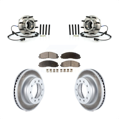 Hub Bearing Coated Brake Rotor Pads Front Kit For 2013 Ford F-250 Super Duty 4WD