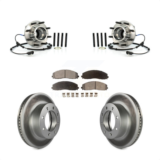 Hub Bearing Coated Brake Rotor Pad Front Kit For Ford F-250 Super Duty F-350 4WD