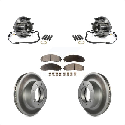 Hub Bearing Coated Brake Rotor Pads Front Kit For 2014 Ford F-350 Super Duty 4WD