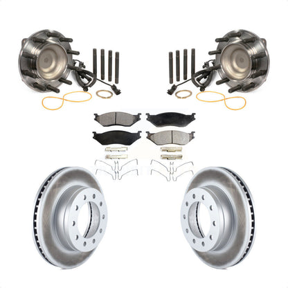Hub Bearing Coat Brake Rotor Pad Front Kit For Ford F-450 Super Duty F-550 4 X 2