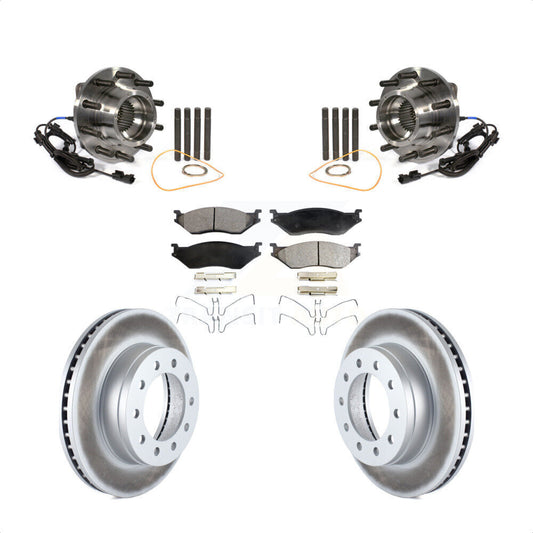 Hub Bearing Coat Brake Rotor Pad Front Kit For Ford F-450 Super Duty F-550 4 X
