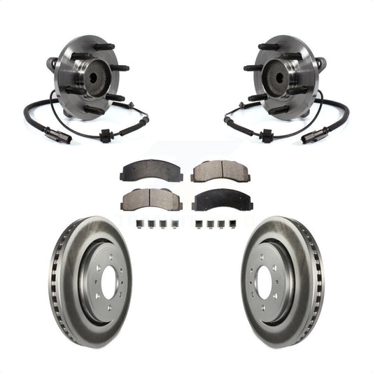 Hub Bearing Coat Brake Rotor Pad Front Kit For Ford F-150 Expedition Lincoln RWD