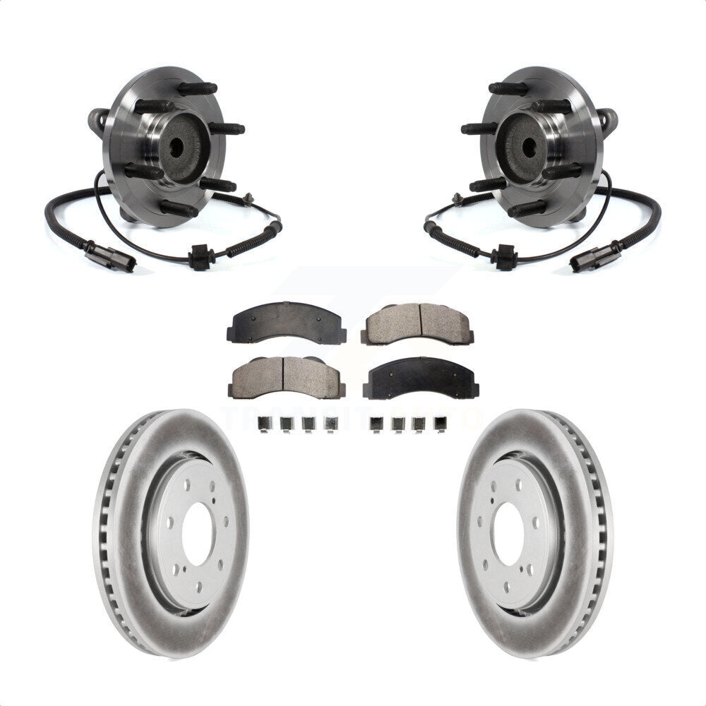 Hub Bearing Coat Brake Rotor Pads Front Kit For Ford F-150 RWD With 7 Lug Wheels
