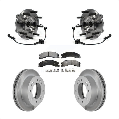 Hub Bearing Coat Brake Rotor Pad Front Kit For GMC Chevrolet Sierra 2500 HD 3500