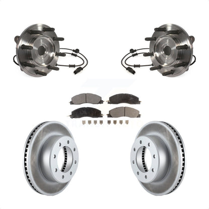 Hub Bearing Assembly Coated Disc Brake Rotor And Pad Front Kit For Ram 3500 2500