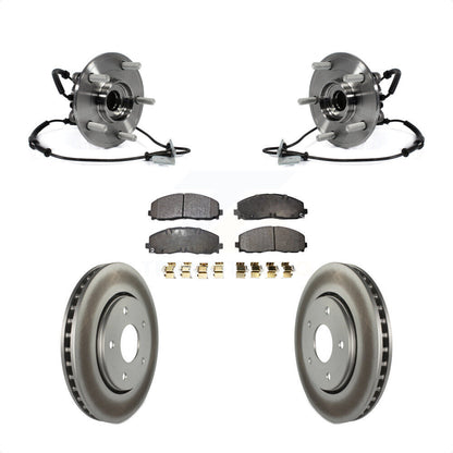 Hub Bearing Assembly Coated Brake Rotor & Pads Front Kit For Dodge Grand Caravan