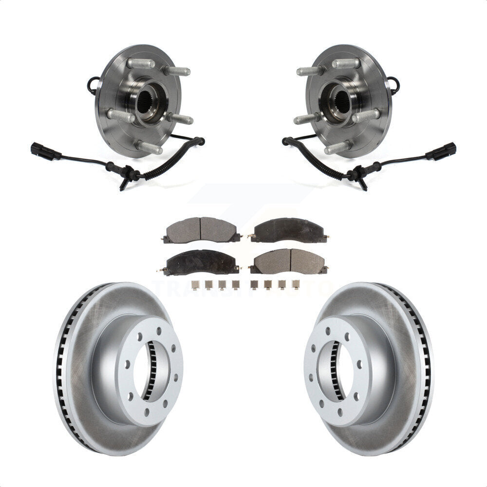 Hub Bearing Coat Brake Rotor Pad Front Kit For 12 Ram 1500 4WD With 8 Lug Wheels