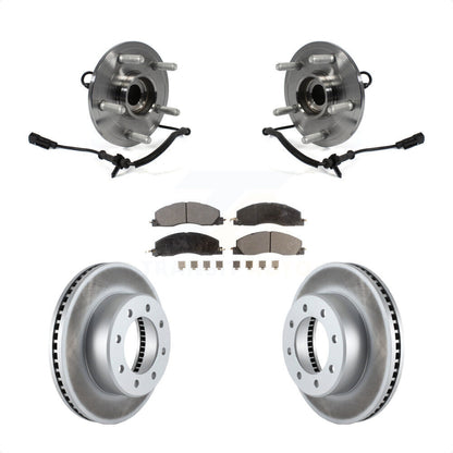Hub Bearing Coat Brake Rotor Pad Front Kit For 12 Ram 1500 4WD With 8 Lug Wheels