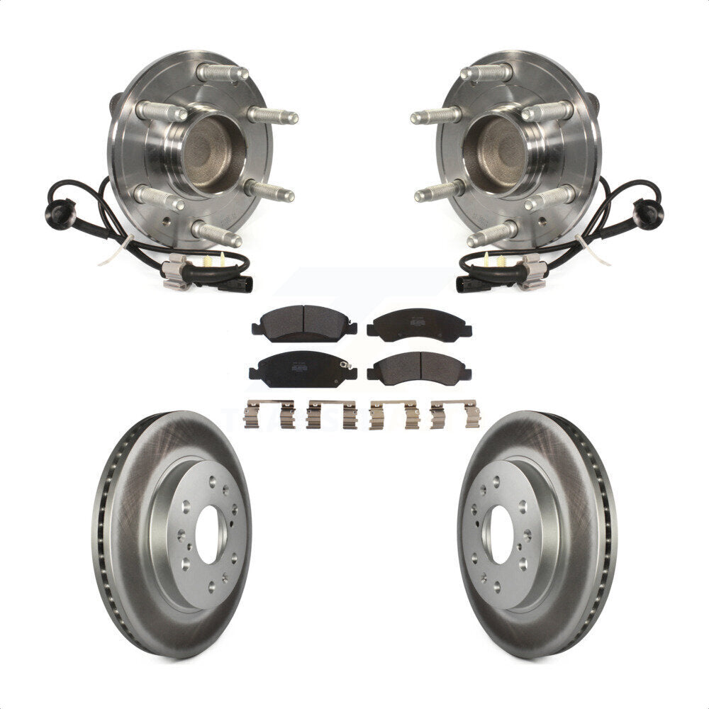 Hub Bearing Coated Brake Rotor Pad Front Kit For GMC Sierra 1500 Chevrolet Tahoe