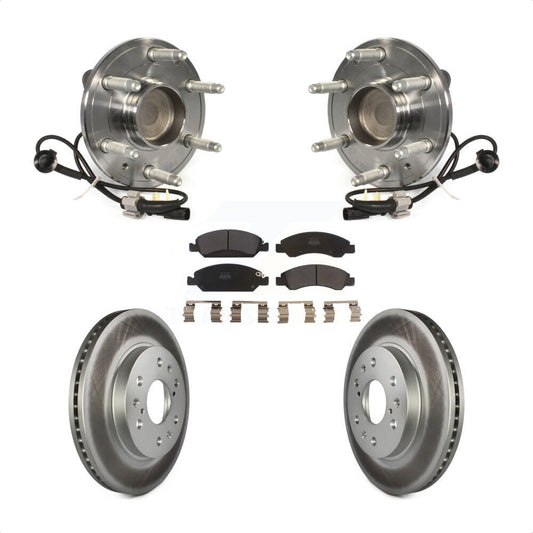 Hub Bearing Coated Brake Rotor Pad Front Kit For GMC Sierra 1500 Chevrolet Tahoe