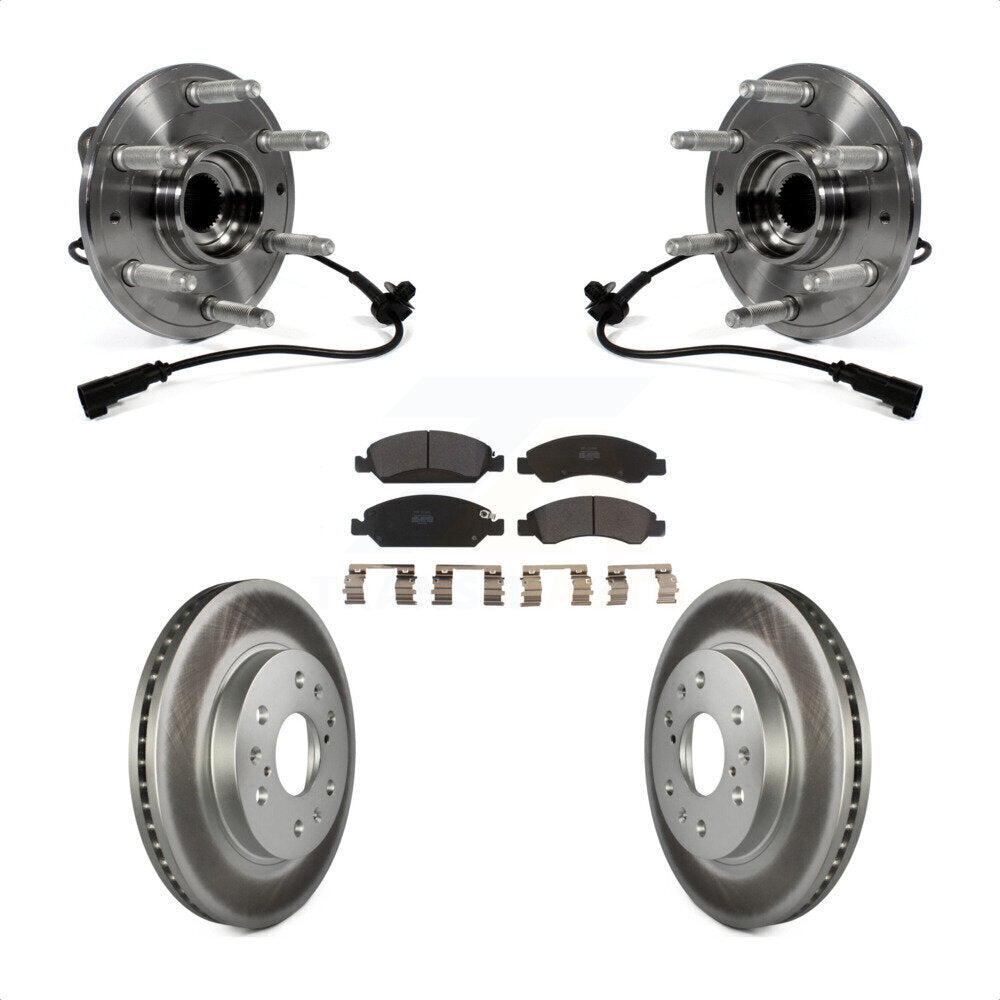 Hub Bearing Coated Brake Rotor Pad Front Kit For GMC Sierra 1500 Chevrolet Tahoe