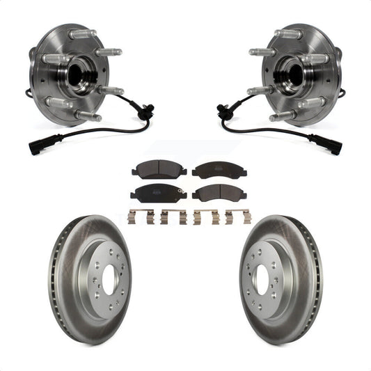 Hub Bearing Coated Brake Rotor Pad Front Kit For GMC Sierra 1500 Chevrolet Tahoe