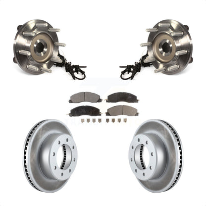 Hub Bearing Assembly Coated Disc Brake Rotor And Pad Front Kit For Ram 2500 3500