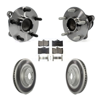 Hub Bearing Coated Brake Rotor Pads Front Kit (5Pc) For Lexus IS350 GS350 GS450h