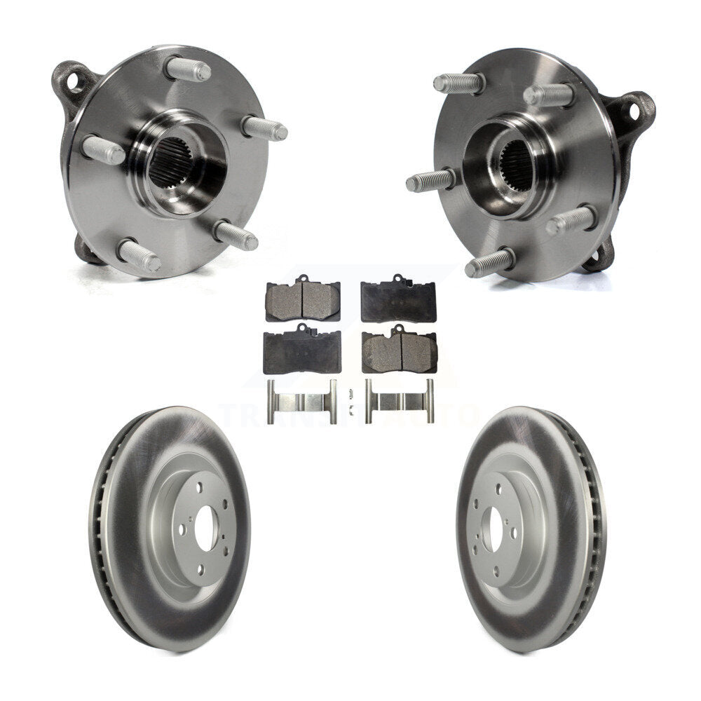Hub Bearing Coated Brake Rotor & Pad Front Kit (5Pc) For Lexus IS300 IS350 GS350