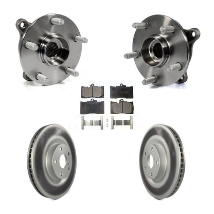 Hub Bearing Coated Brake Rotor & Pad Front Kit (5Pc) For Lexus IS300 IS350 GS350