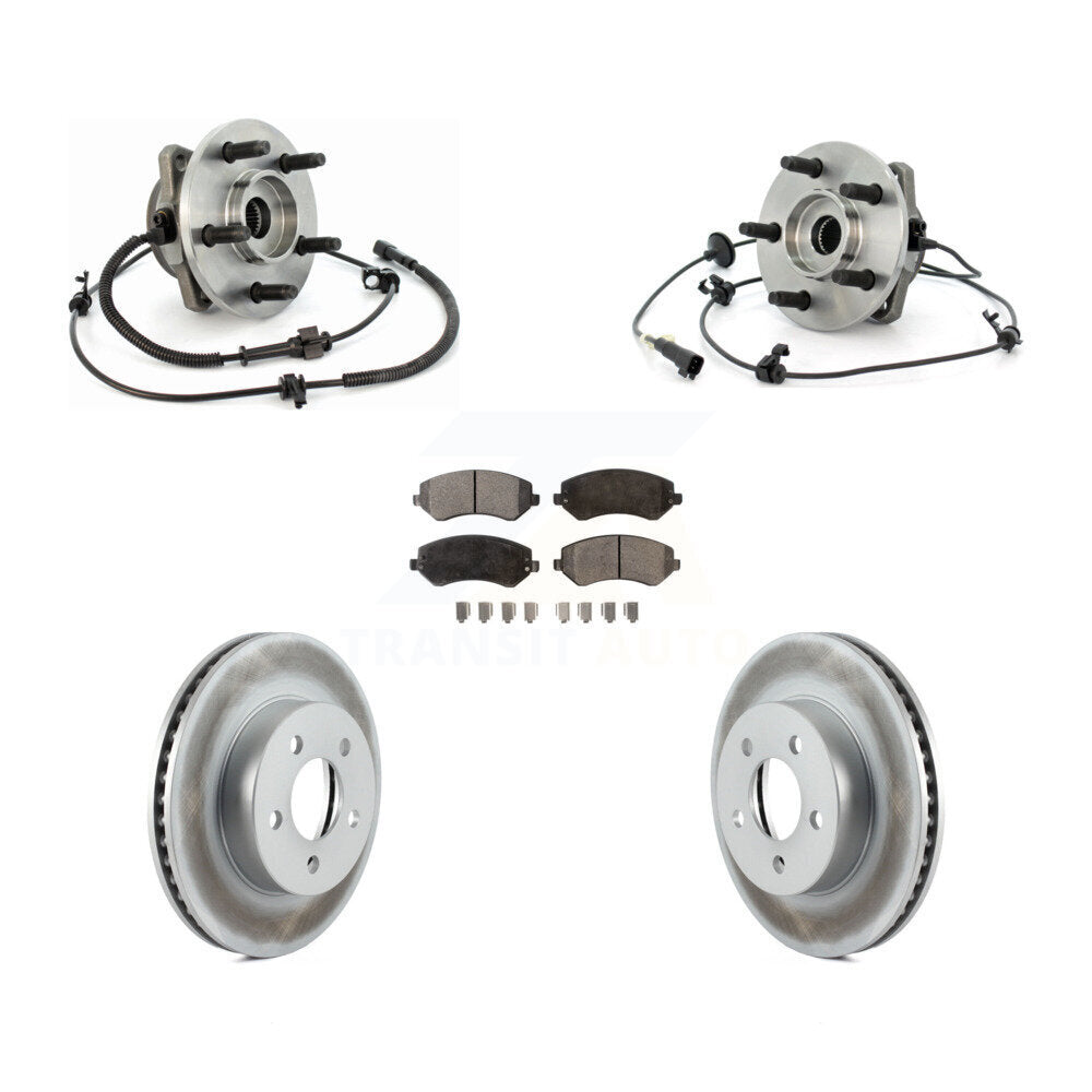 Hub Bearing Assembly Coated Disc Brake Rotor And Pads Front Kit For Jeep Liberty
