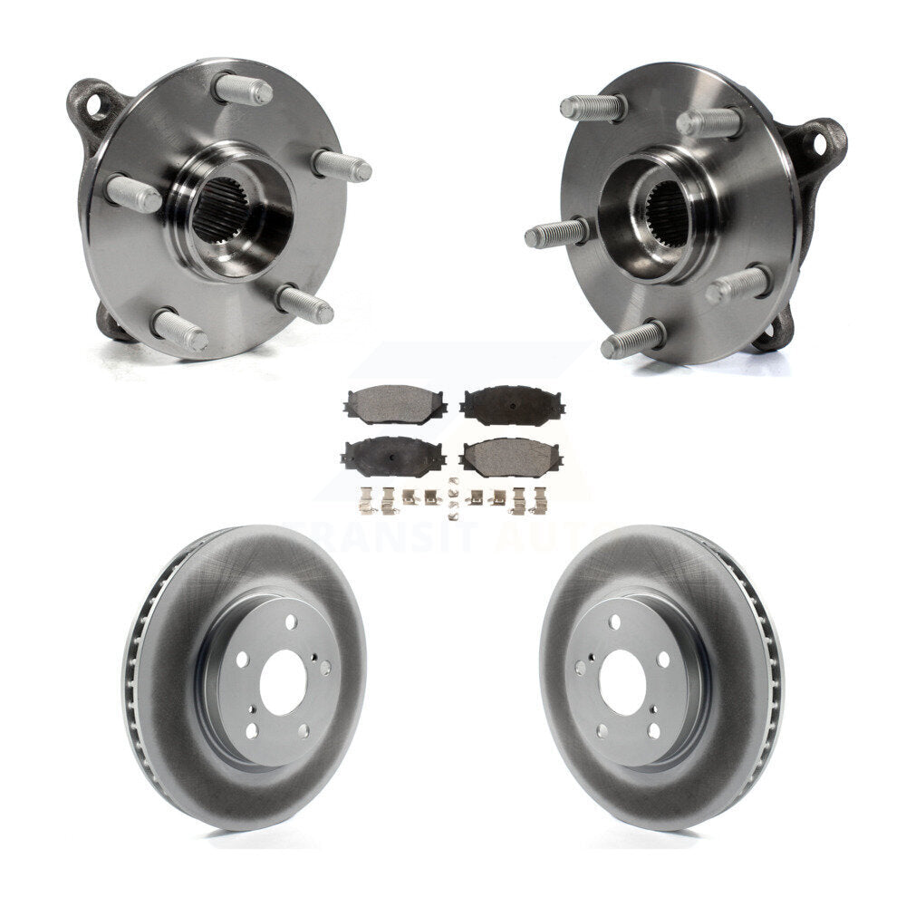 Hub Bearing Assembly Coated Disc Brake Rotor & Pad Front Kit For Lexus IS250 AWD